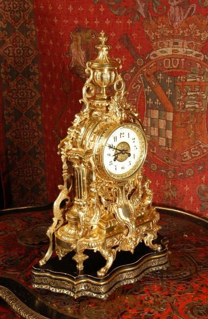 fig 2. Large and Stunning Gilt Brass Clock
by Vincenti et Cie, French - Circa 1880